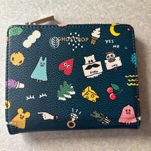 Ghost Pop Navy Spooky Cosplay Whimsigoth Small Wallet
